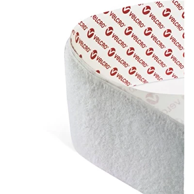 Afbeelding van Klittenband zelfklevend klittenband, haak en lusset, sterk kleefband, 20 mm x 1 m, wit