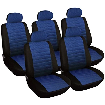 Afbeelding van WOLTU 7232 5 Voorstoelhoezen, universele autohoes, zwart/blauw