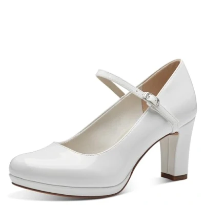 Afbeelding van Tamaris Dames 1 24494 42 pumps, gepatenteerd wit, 39 EU, wit