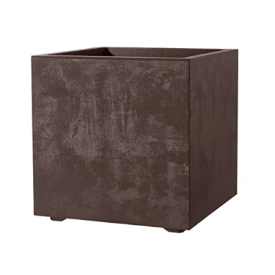 Afbeelding van Kreher Plantenbak XL Millennium in verschillende formaten en kleuren. Prachtige natuursteenlook bruin of antraciet! Van robuust kunststof (80 liter bruin)
