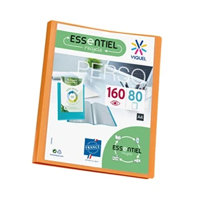 Afbeelding van Viquel Zichtmap voor 160 weergaven A4 Aanpasbare binder Gladde en transparante hoezen Recycle Essential Oranje