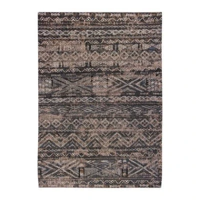 Afbeelding van 9113 Antiquarian Kelim Black Rabat Vloerkleed 200x280 Rechthoek Laagpolig,Vintage Tapijt Landelijk Antraciet, Bruin