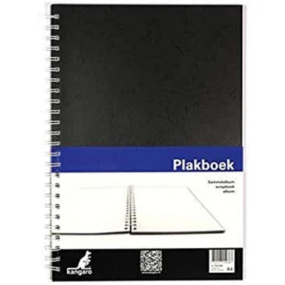 Afbeelding van Kangaro plakboek A4+ 120 grams 80 pagina&#039;s zwart K 750090