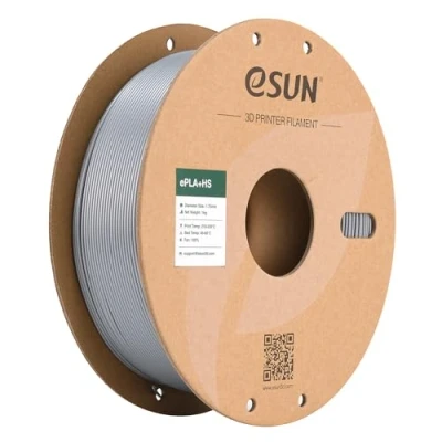 Afbeelding van eSUN PLA+ filament 1,75 mm, ePLA+ HS 3D printer, hoge snelheid, precisie, afmetingen +/ 0,03 spoel van 1 kg (2,2 lbs) PLA sneller voor printers, zilverkleurig