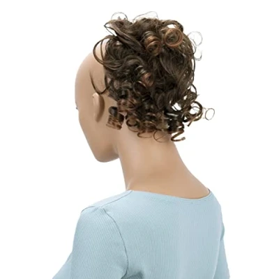 Afbeelding van CAISHA Haarstukje scrunchie Updo Volumineus Bun Slordig Krullend Bruin Mix G21L