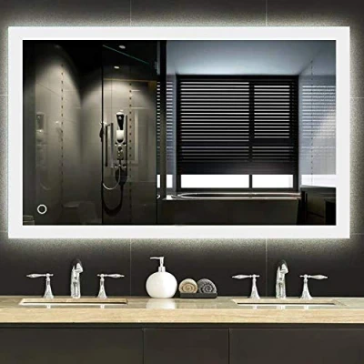 Afbeelding van Badkamerspiegel, ledspiegel, touch schakelaar + anticondens, 2835 led (70 x 90 cm)