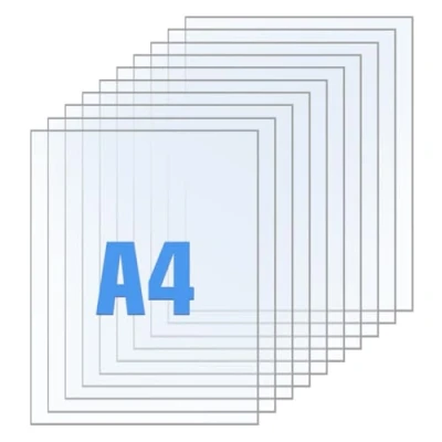 Afbeelding van Set van 12 vierkante acrylplaten, transparant, 1 mm dik, A4 acrylplaten voor reserveglas fotolijsten