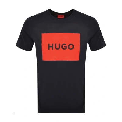 Afbeelding van HUGO BOSS heren T shirt met logoprint in de kleur Donkerblauw, maat: M