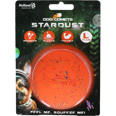 Afbeelding van Dog Comets Stardust Ø 7,5 cm Hondenspeelgoed 100% Rubber Hondenbal Tennisbal Oranje Large