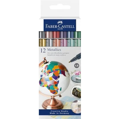 Afbeelding van Faber Castell metallic marker 12 stuks assorti kleuren FC 160713