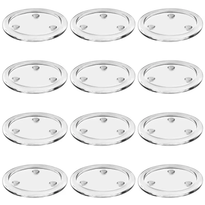 Afbeelding van Belle Vous Doorzichtig Glazen Pilaar Stomp Kaars Platen (12 Pak) Votief Theelichten Kaarsen Houder Set Ideaal Voor Spa Decoraties, Bruiloften, Feesten, Huisdecoratie, Tafel Kopstukken en Geschenken