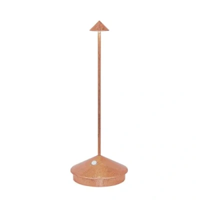 Afbeelding van Zafferano, Pina lamp met koperfolie, oplaadbare en draadloze tafellamp aanraakbediening, te gebruiken als binnenlamp, dimmer 2200 3000 K, hoogte 29 cm