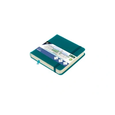 Afbeelding van Kangaro schetsboek 12x12cm dark turquoise met elastiek en lint K 861254