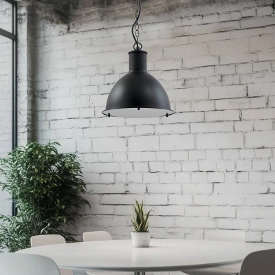 Afbeelding van Lindby Hanglampen buiten 1licht Aluminium, staal, kunststof H: 31 cm E27 zwart, rijp