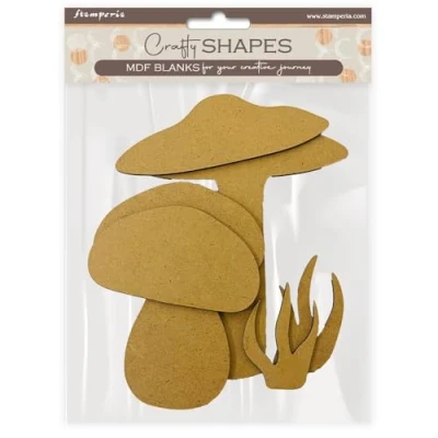 Afbeelding van Stamperia MDF Crafty Shapes Blanks Hidden Grove Mushrooms (6pcs) (KLSM44)