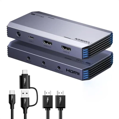 Afbeelding van UGREEN Video Capture Card HDMI USB C 3.1 4K 60Hz ingang kaart acquisitie opname streaming jack 3,5 mm headset microfoon compatibel met Switch PS5 PS4 MacBook PC telefoon camera