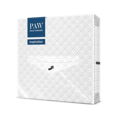 Afbeelding van PAW wafelpapieren servetten, 3 laags (33 x 33 cm), 20 stuks, perfect voor feesten, bruiloften, communies, servetten van gestructureerd papier, moderne inspiratie (wit)