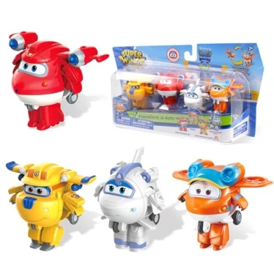 Afbeelding van Super Wings Transform a Bots 4 Pack met S5 SC Donnie &amp; Jett Astra Sunny