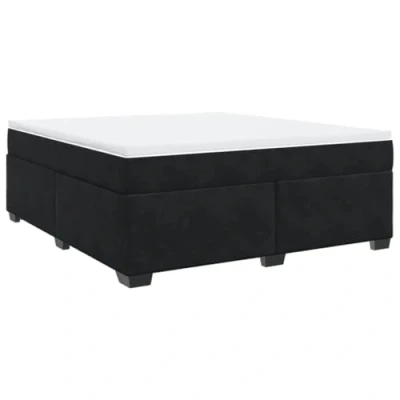 Afbeelding van vidaXL Boxspring met matras fluweel zwart 180x200 cm