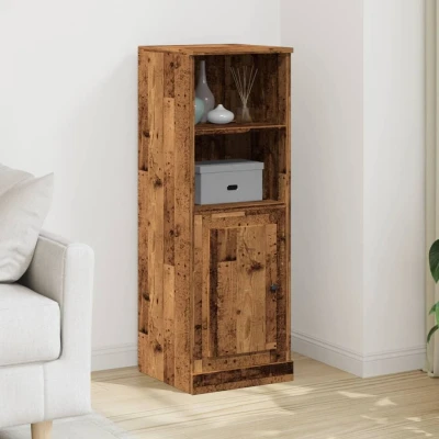 Afbeelding van Hoge kast 36x35,5x103,5 cm bewerkt hout oud houtkleurig