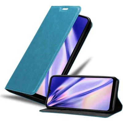 Afbeelding van Cadorabo Hoesje geschikt voor Huawei Y6P in BENZINE TURKOOIS Beschermhoes met magnetische sluiting, standfunctie en kaartvakje Book Case Cover Etui