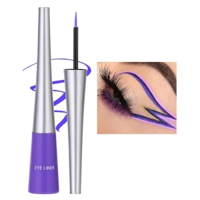 Afbeelding van vloeibare eyeliner in 10 kleuren sneldrogende matte eyeliner, duurzame waterdichte gel gekleurde kleurloze sterk gepigmenteerde snoepkleurige paars