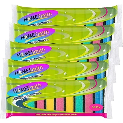 Afbeelding van HOMESmith 50 stuks schuursponzen gekleurd