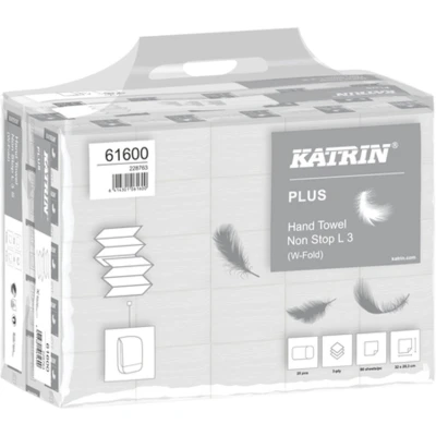 Afbeelding van Handdoek Katrin 61600 W vouw Plus 3laags 20,3x32cm 25x90st