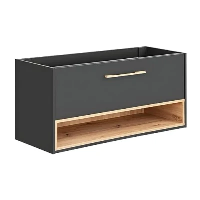Afbeelding van Vente unique Hangend wastafelmeubel Antraciet 120 cm YANGRA L x H 57 D 46