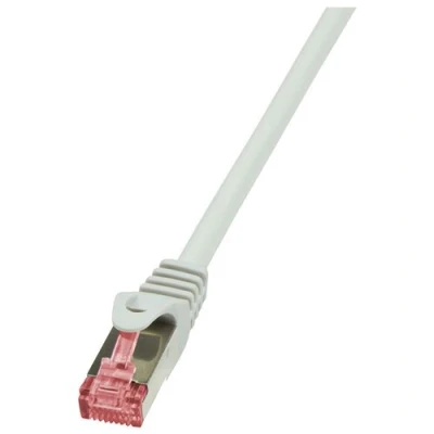 Image de LogiLink PrimeLine Cordon de raccordement RJ 45 (M) pour 30 m SFTP, PiMF CAT 6 sans halogène, moulé, crochet gris
