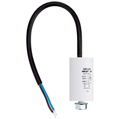 Afbeelding van Miflex Startcondensator motorcondensator 6µF 450V 30x53mm M8 kabel