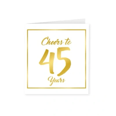 Afbeelding van Gold white cards 45 years