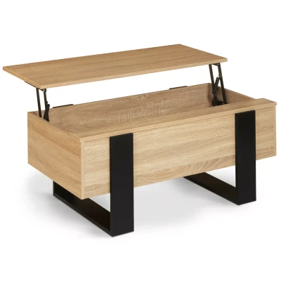Image de Table basse plateau relevable PHOENIX bois et noir