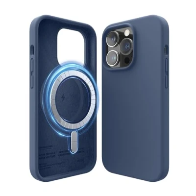 Afbeelding van elago Magnetische siliconen hoes, compatibel met iPhone 14 (6,1 inch), alle MagSafe accessoires, ingebouwde magneten, hoogwaardige siliconen, volledige bescherming