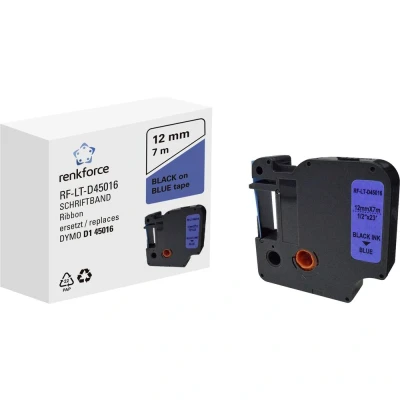 Afbeelding van Labeltape Renkforce RF LT D45016 Compatibel vervangt DYMO D1 45016 12 mm Tapekleur: Blauw Tekstkleur: Zwart 7 m
