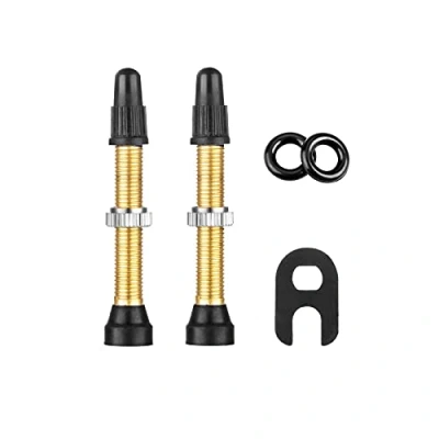 Afbeelding van HZJD 2 stuks Tubeless fietsventielen, buisventielstang (40 mm), 1 stuk ventielkernverwijderingsgereedschap
