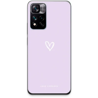 Afbeelding van Case Company® hoesje geschikt voor Xiaomi 11i Klein hartje paars Soft Cover Telefoonhoesje Bescherming aan alle Kanten en Schermrand