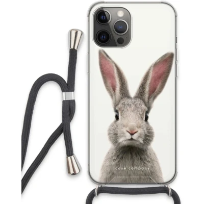 Afbeelding van Case Company® hoesje met Koord geschikt voor iPhone 13 Pro Max Daisy Telefoonhoesje Zwart Extra Bescherming aan alle Kanten en Over de Schermrand
