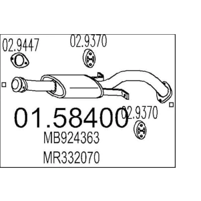 Afbeelding van MTS 01.58400 Middendemper 650