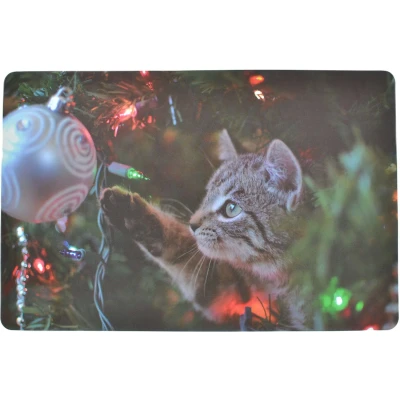 Afbeelding van 4x Santa Claws Kerst Placemat Onderlegger set van 4 Kunststof, Wasbaar, Premium Print Kwaliteit 30x45 cm