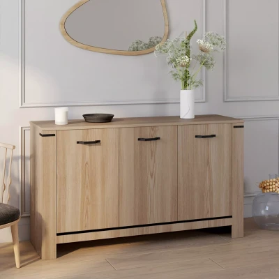Image de Buffet IDAHO 3 portes design contemporain 140 cm