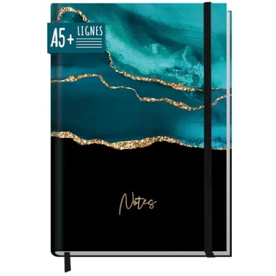 Afbeelding van paper&amp;you® gelinieerd notitieboek A5+ met elastiek, 156 pagina&#039;s, 78 vellen, duurzaam en milieuvriendelijk