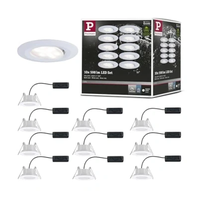 Afbeelding van Paulmann Calla LED inbouwspot wit mat IP65 zwenkbaar 4000K rond Set van 10 10x5.2W