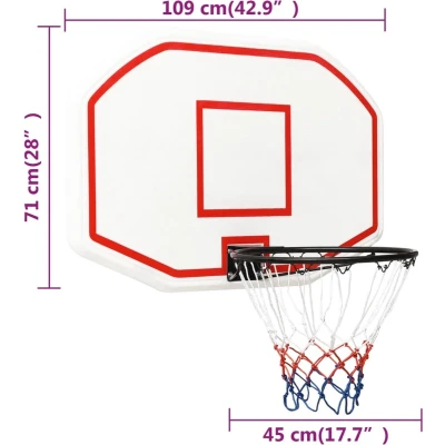 Afbeelding van Basketbalbord 109X71X3 Cm Polyetheen Wit