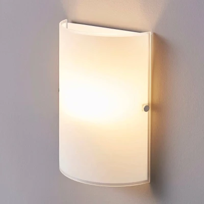Afbeelding van Lindby wandlamp 1licht metaal, glas H: 25 cm E14 gematteerd
