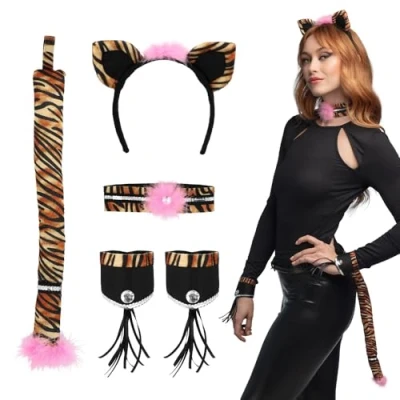 Afbeelding van Boland Set Sweet Tiger Volwassenen Vrouwen Tijger Accessoireset Sexy Carnaval Themafeest