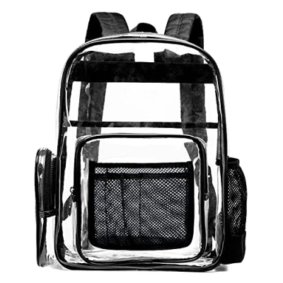 Afbeelding van Transparante rugzak, waterdichte schoolrugzak, zwart, Rugzak