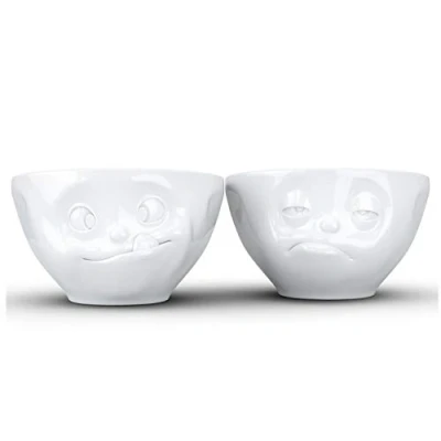 Image de Set de 2 petits Bols Gourmand et Endormi en Porcelaine