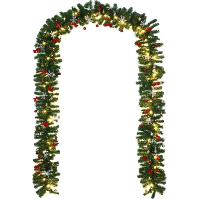 Afbeelding van Casaria Kerstguirlande 10 m 160 LED&#039;s incl. Decoratie Warm Wit