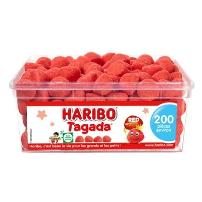 Afbeelding van HARIBO Tagada Aardbeiensmaak snoep Doos met 200 snoepjes 820 g (1 stuk)